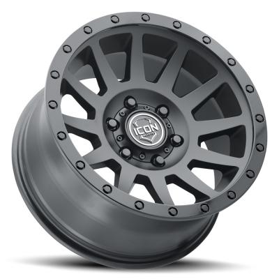 Compression 17 X 8.5 / 6 X 5.5 25MM Offset 5.75 Inch Back Space Double Black, ICON Alloys