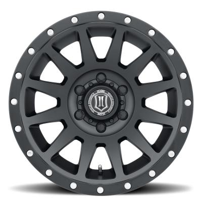 Compression 18 X 9 / 6 X 5.5 / 0 MM / 5 Inch Back Space Satin Black, ICON Alloys