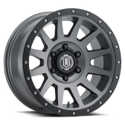 Compression 18 X 9 / 6 X 5.5 25MM Offset 6 Inch Back Space Titanium, ICON Alloys