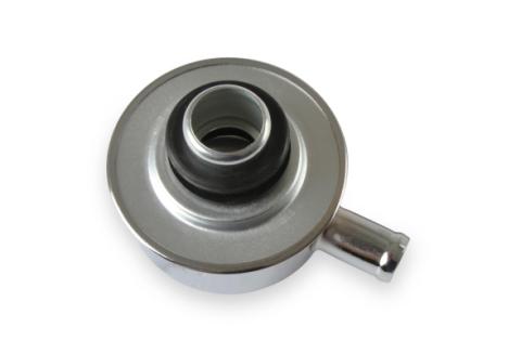 Valve Cover Breather with Logo Push-on style with breather tube chrome Mr Gasket