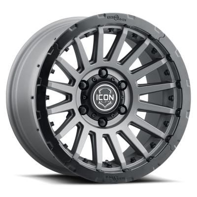 Rebound Pro 18 X 9 / 8 X 170 6MM Offset 5.25 Inch Backspace Charcoal W/ Black Ring, ICON Alloys