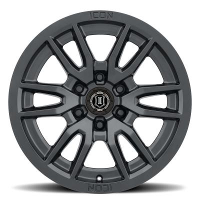 Vector 6 17 X 8.5 / 6 X 5.5 / 25MM / 5.75 Inch Back Space Satin Black, ICON Alloys