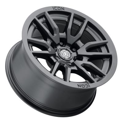 Vector 6 17 X 8.5 / 6 X 5.5 / 25MM / 5.75 Inch Back Space Satin Black, ICON Alloys