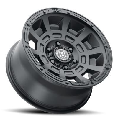 Compression 17 X 8.5 / 6 X 5.5 / 0MM / 4.75 Inch Back Space Satin Black 10 Spoke , ICON Alloys