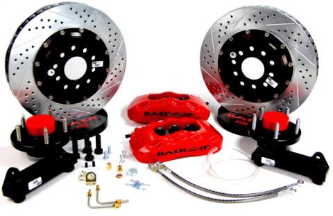 Pro Plus Brake System Front 60-87 Chevy/GMC 2WD 1/2 Ton Trucks W/Cpp Nodular Iron 2.5 Inch Drop Spindle (5 Lug 5X5 Inch BC) Monster Green W/Cpp 2.5 Inch Drop Modular Spindle (5 Lug 5X5Bc) Baer Brakes