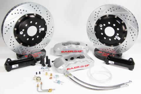 Brake System 14 Inch Front Pro+ Silver 06-09 Chevy TrailBlazer SS BAER Brakes