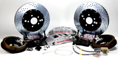 Brake System 15 Inch Rear Extreme+ 5 Lug w/Park Brake Silver 60-87 GM C-10 Truck BAER Brakes