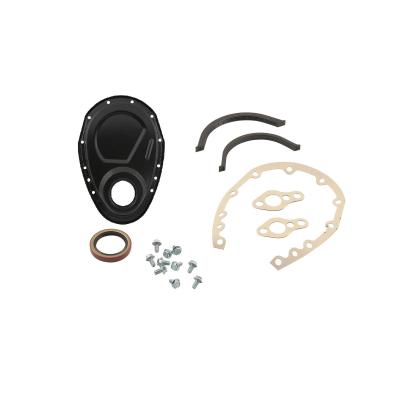 Timing Cover Kit Flat Black Small Block Chevy Fits 1955-1987 Chevrolet 262-400 Gen I Small Block Mr Gasket