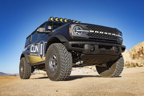2021-2023 Ford Bronco Rear 1.25-3 Inch Lift V.S. 2.5 Series Coilover Kit Internal Reservoir Heavy Rate Spring Icon Vehicle Dynamics
