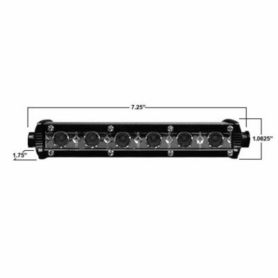Ultra Slim Single Row Light Bar 7.25 Inch 8 degree spot beam pattern AJK Offroad