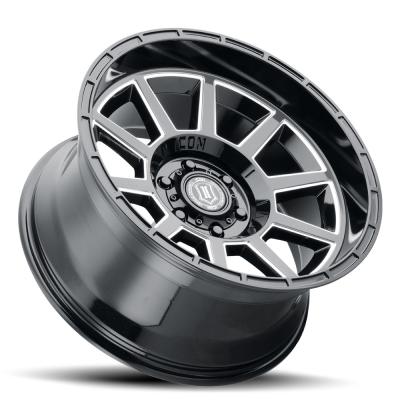 Recoil 20 X 10 / 6 X 5.5 / -24 MM / 4.5 Inch Back Space Gloss Black W/ Milled Windows, ICON Alloys