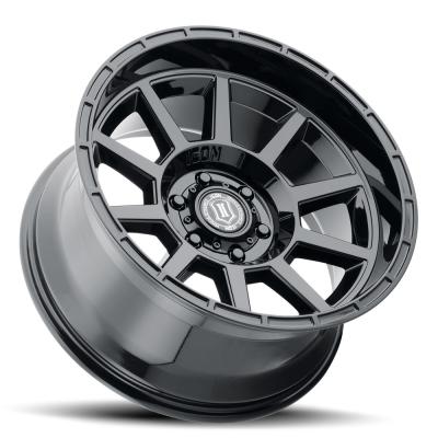 Recoil 20 X 10 / 6 X 5.5 / -24 MM / 4.5 Inch Back Space Gloss Black, ICON Alloys
