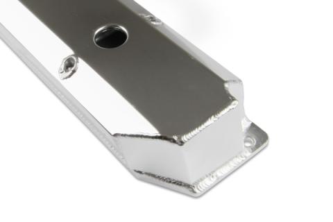 Fabricated Aluminum Valve Covers Silver Finish Fits 1965-1978 Chrysler 383-440 Big Block Long Bolt (Angled) Mr Gasket