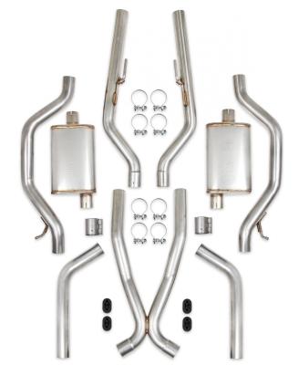 LS Swap Cat-Back Exhaust System C10 409Ss 3-Inch Fits 1973-1974 GM C10, 15 2WD Short Bed Truck Rear Exit Aggressive To Moderate Sound Hooker BlackHeart