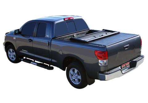 Deuce Tonneau Cover Black 2007-2021 Toyota Tundra 6 Foot 6 Inch Bed with Deck Rail System Truxedo