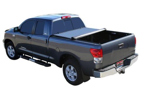 Deuce Tonneau Cover Black 2007-2021 Toyota Tundra 6 Foot 6 Inch Bed with Deck Rail System Truxedo