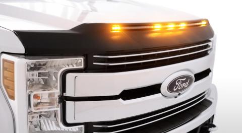 Aeroskin LightShield Hood Shield for 2017-2022 Ford F-450 Super Duty/F-250 Super Duty/F-350 Super Duty Black AVS