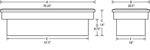 Challenger Single Lid Crossover Storage Box 1961-1965 1000/1500 Series Fleetside Standard Tub Lund