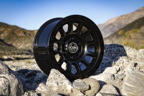 Hulse 18 X 9 / 6 X 135 6MM Offset 5.25 Inch Back Space Double Black, ICON Alloys