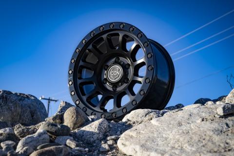 Hulse 18 X 9 / 6 X 135 6MM Offset 5.25 Inch Back Space Double Black, ICON Alloys