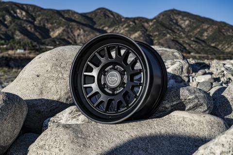 Anza 17 X 8.5 / 5 X 5.5 0MM Offset 4.75 Inch Back Space Satin Black, ICON Alloys