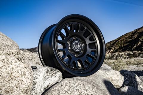 Anza 17 X 8.5 / 5 X 5.5 0MM Offset 4.75 Inch Back Space Satin Black, ICON Alloys