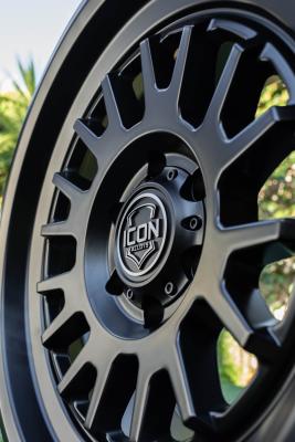 Anza 17 X 8.5 / 5 X 5.5 0MM Offset 4.75 Inch Back Space Satin Black, ICON Alloys
