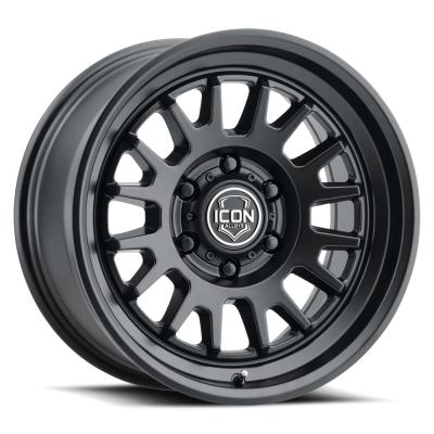 Anza 17 X 8.5 / 5 X 5.5 0MM Offset 4.75 Inch Back Space Satin Black, ICON Alloys