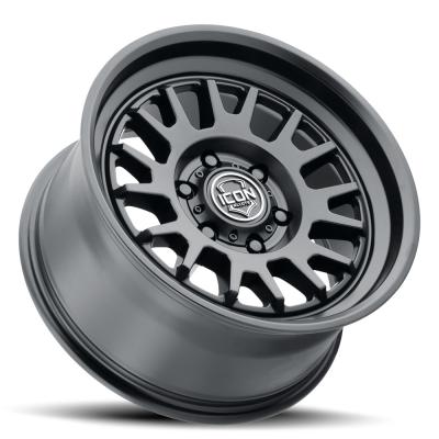 Anza 17 X 8.5 / 5 X 5.5 0MM Offset 4.75 Inch Back Space Satin Black, ICON Alloys