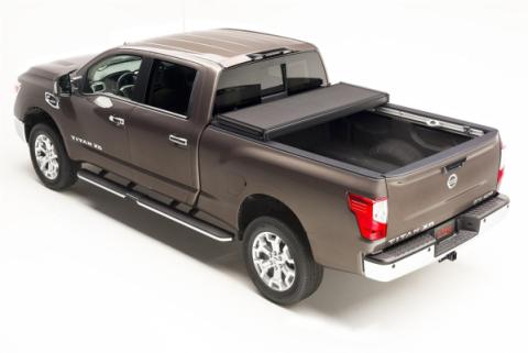 Solid Fold 2.0 Tonneau Cover Black Textured Paint 2004-2015 Nissan Titan 6' 7 inch Bed without Utili-Track System Extang