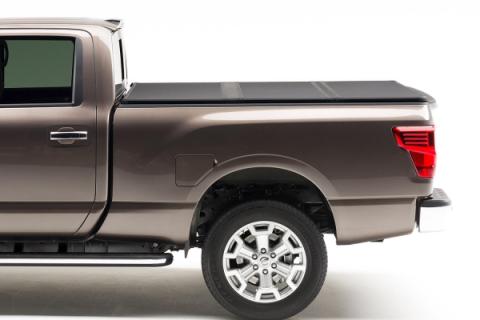 Solid Fold 2.0 Tonneau Cover Black Textured Paint 2017-2020 Nissan Titan 8' 2 inch Bed with Utili-Track System Extang
