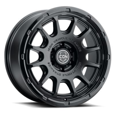 Rancho 20 X 9 / 5 X 150 16MM Offset 5.625 Inch Back Space Double Black, ICON Alloys