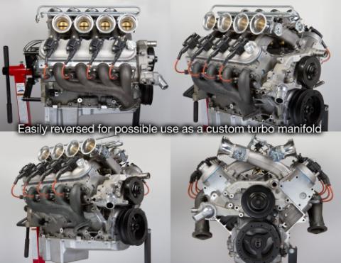 LS Swap Exhaust Manifolds Black Ceramic Finish Multi-Fit 2.25 In. Outlet Gen III, Gen Iv Chevrolet LS Engine Hooker BlackHeart