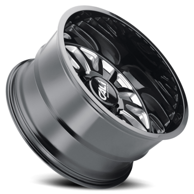 Cast Aluminum Wheels Summit 9110 GB-M 20x10 Milled Spokes Gloss Black 5 On 139.7 Bolt Pattern -25 Offset Cali Offroad Wheels