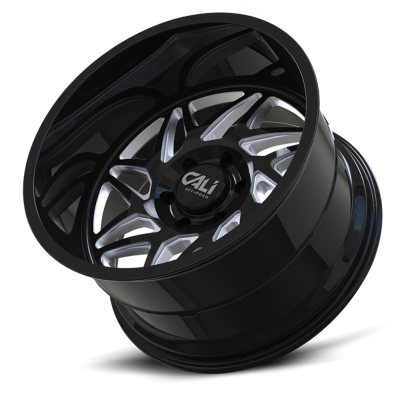 Cast Aluminum Wheels Gemini 9112 GB 20x12 Milled Spokes Gloss Black 8 On 165.1 Bolt Pattern -51 Offset Cali Offroad Wheels