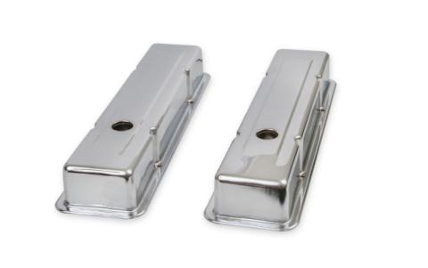Chrome Valve Covers Dual Cap Holes Fits 1960-1986 Chevrolet Small Block 262-400 Mr Gasket