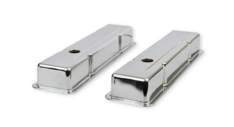 Chrome Valve Covers Dual Cap Holes Fits 1960-1986 Chevrolet Small Block 262-400 Mr Gasket