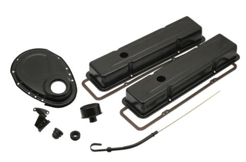 Engine Dress Up Kit Flat Black Fits 1960-1985 Chevrolet 262-400 Small Block Mr Gasket
