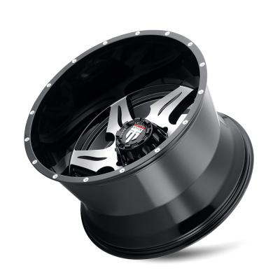 Ninja AT163 Gloss Black Machined 20X12 5-139.7 -44MM 87.1MM Off Road Wheels American Truxx