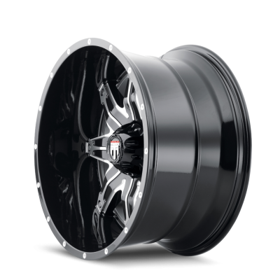 Lonestar AT185 Gloss Black Machined 22X12 6-139.7 -44MM 106.1MM Off Road Wheels American Truxx