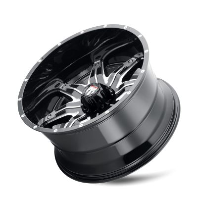 Lonestar AT185 Gloss Black Machined 22X12 6-139.7 -44MM 106.1MM Off Road Wheels American Truxx