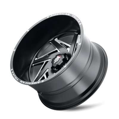 Spiral AT1906 Satin Black Milled 24X14 5-139.7 -76MM 87.1MM Off Road Wheels American Truxx