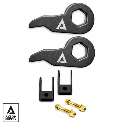 Leveling Kit Stage 1 For 99-06 Silverado/Sierra 2500/3500 HD 6 Lug Torsion Key and Shock Spacer Kit Up to 2 Inch Front Lift Axiom Supply