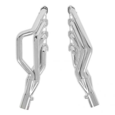 Gen III Hemi Swap Mid-Length Headers Silver Ceramic Coated Fits 1972-1974 Dodge D100, D150 2-Wheel Drive, 1974 Dodge Ramcharger 2-Wheel Drive, And 1974 Plymouth Trailduster 2-Wheel Drive Hooker BlackHeart
