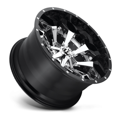Aluminum Wheels 20X10 Assault D246 8 On 165.1 Chrome/Gloss Black Lip 125.1 Bore -18 Offset 8 Spoke Fuel Off Road Wheels