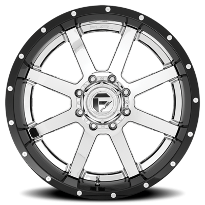 Aluminum Wheels 20X12 Maverick D260 8 On 165.1 Chrome/Gloss Black Lip 125.2 Bore -44 Offset Fuel Off Road Wheels