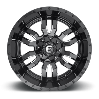 Aluminum Wheels 22X10 Sledge D595 8 On 165.1 Gloss Black Milled 125.1 Bore -18 Offset Fuel Off Road Wheels