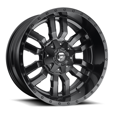 Aluminum Wheels 20X10 Sledge D596 8 On 165.1 Matte Black/Gloss Black Lip 125.1 Bore -18 Offset Fuel Off Road Wheels