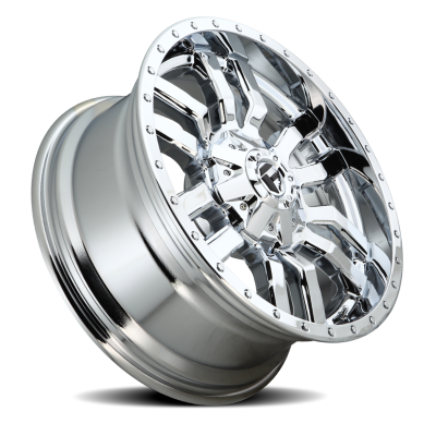 Aluminum Wheels 20X10 Sledge D631 8 On 165.1 Chrome Plated 125.1 Bore -18 Offset Fuel Off Road Wheels