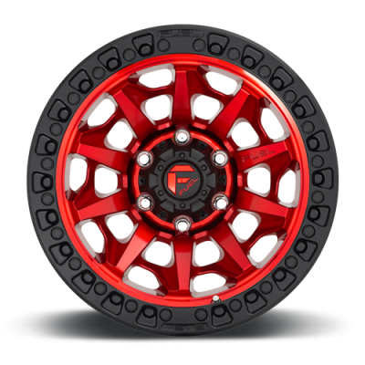 Aluminum Wheels 17X9 Covert D695 6 On 135 Candy Red Black Bead Ring 87.1 Bore 1 Offset Multi Spoke Fuel Off Road Wheels